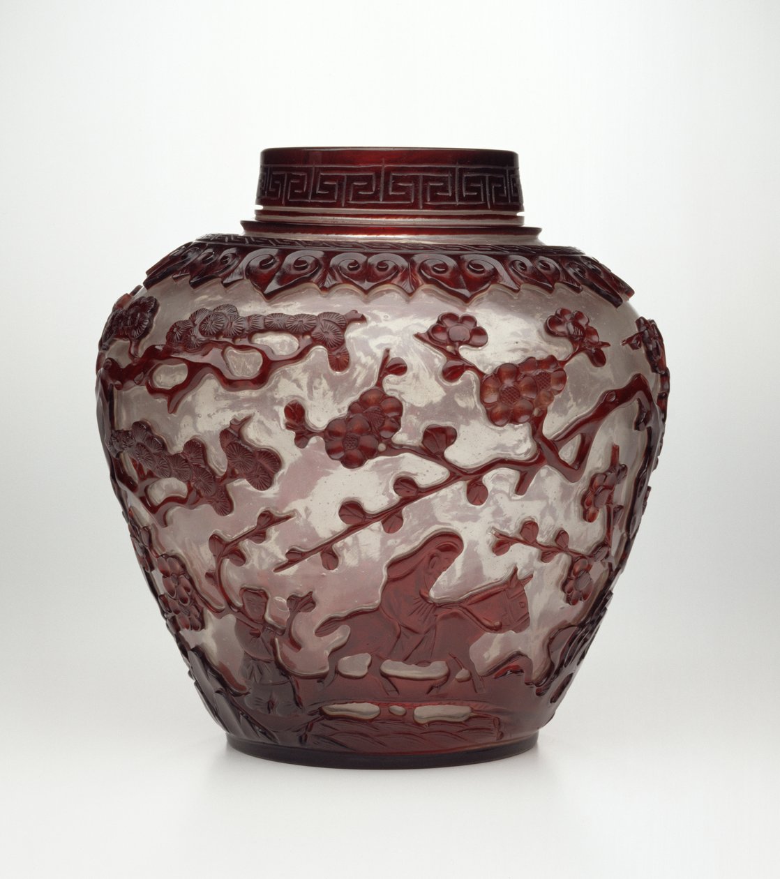 Zweifarbige geschnitzte Peking-Vase, Qianlong-Periode, 1736-95 von Chinese School