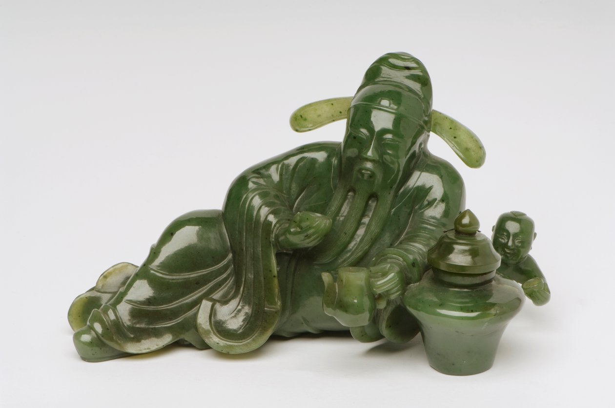 Liegende chinesische Gelehrtenfigur von Chinese School