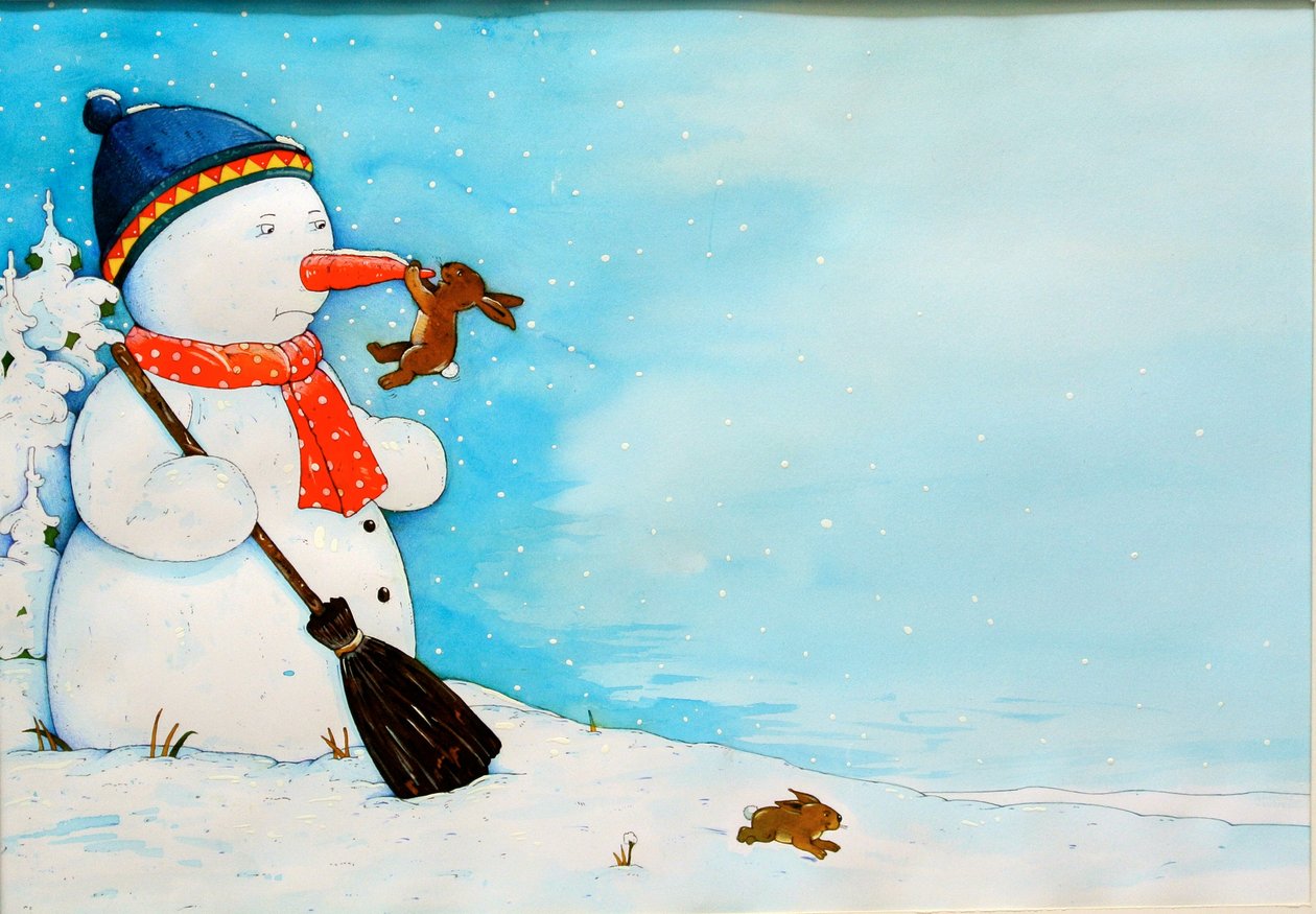 Schneemann mit kleinem Kaninchen, 2012 von Christian Kaempf