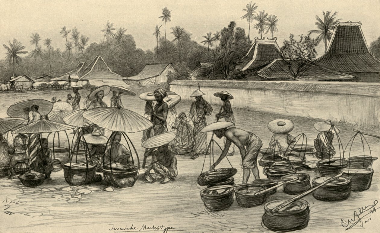 Marktszene, Java von Christian Wilhelm Allers