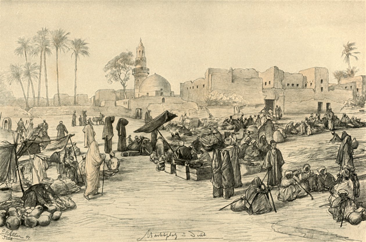 Marktplatz, Asyut, Ägypten, 1898 von Christian Wilhelm Allers