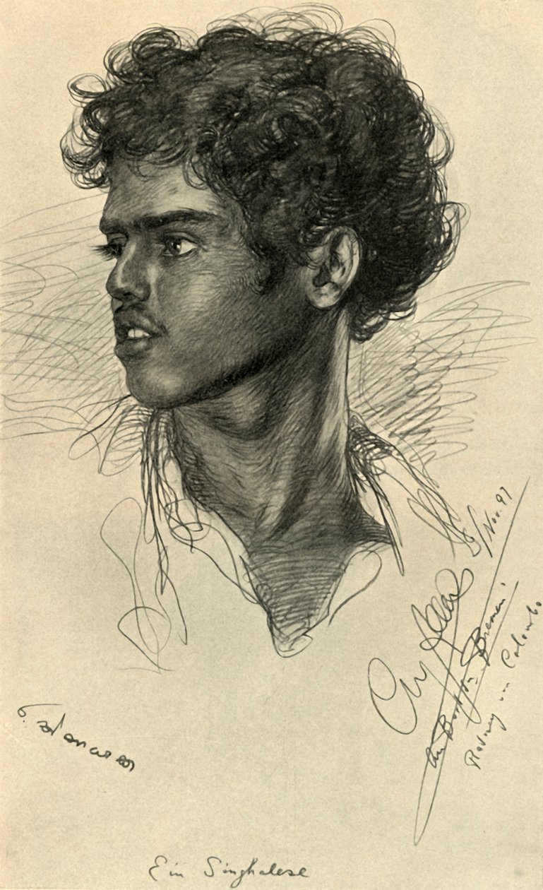 Singhalesischer Mann, Colombo, Ceylon, 1898 von Christian Wilhelm Allers
