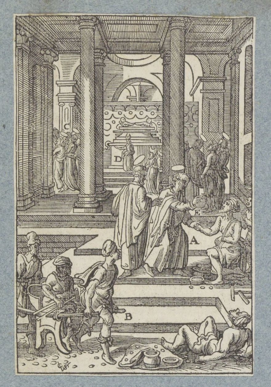 Petrus heilt einen Gelähmten von Christoffel van Sichem (II)