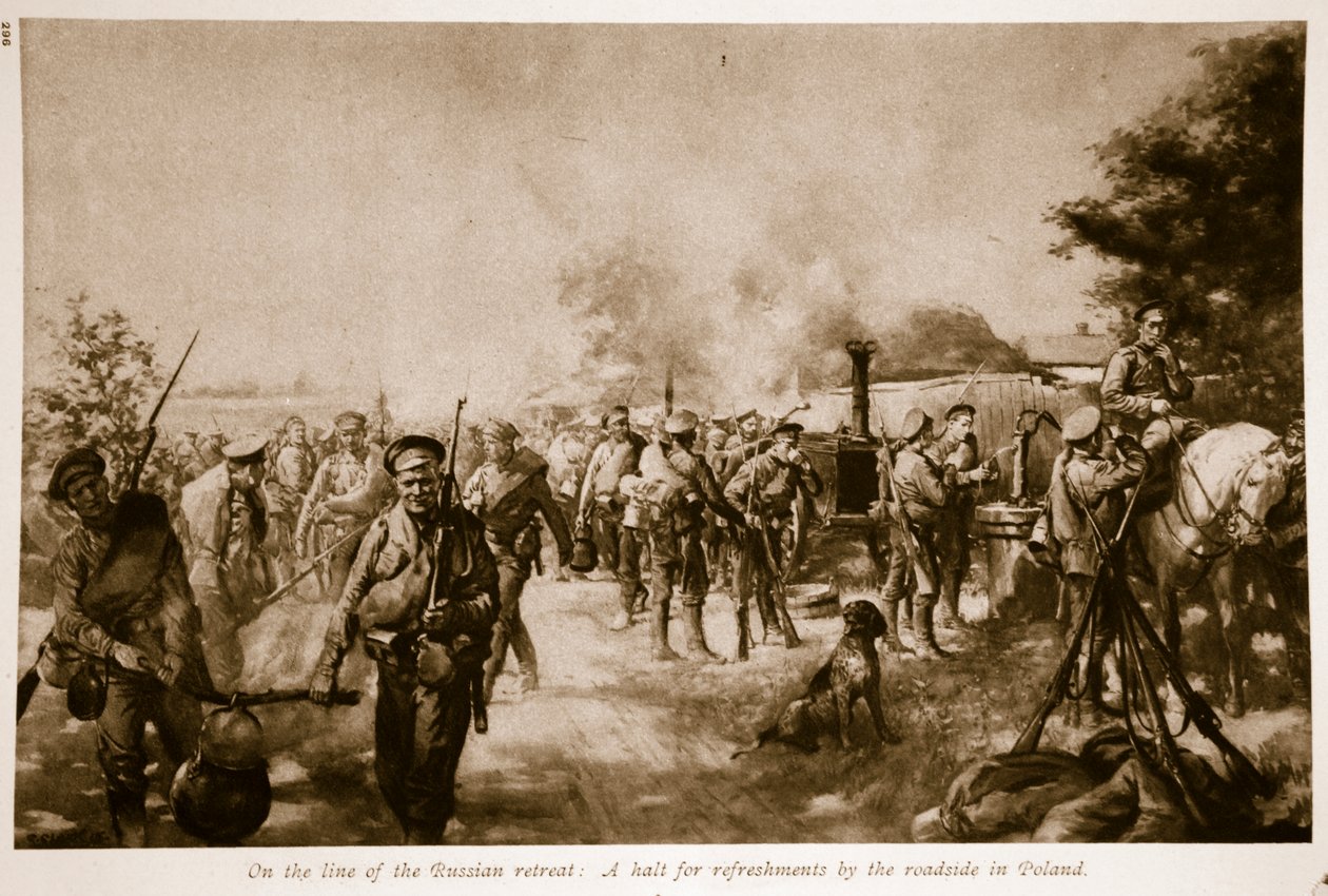 Auf der Linie des russischen Rückzugs: eine Pause für Erfrischungen am Straßenrand in Polen, 1914-19 von Christopher Clark