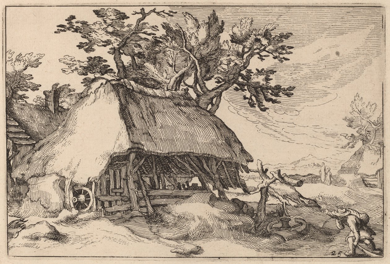 Eine Scheune von Claes Jansz Visscher after Abraham Bloemaert after Boëtius Adams Bolswert