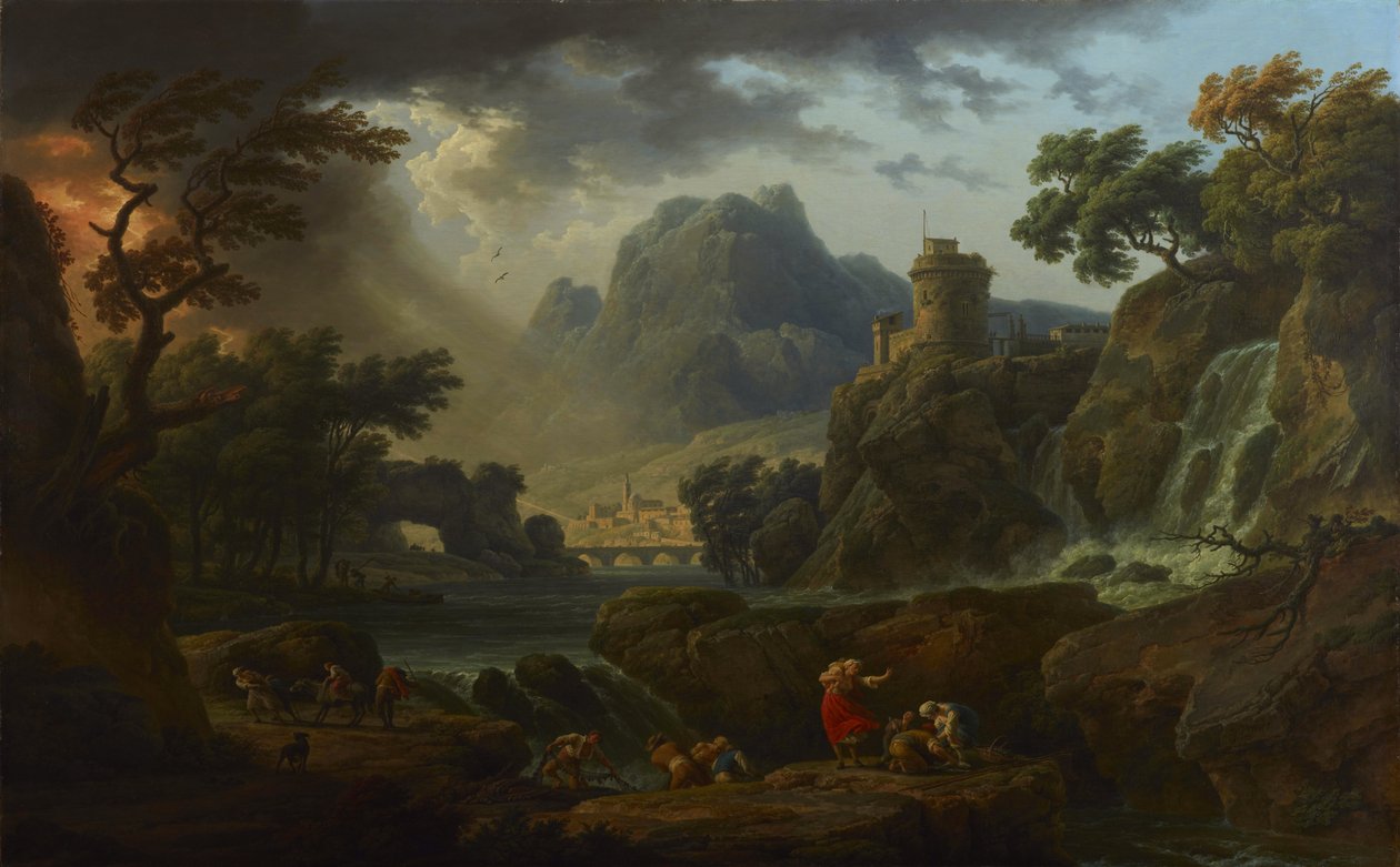 Berglandschaft mit Sturm von Claude Joseph Vernet