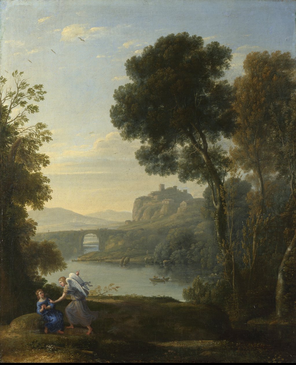 Landschaft mit Hagar und dem Engel von Claude Lorrain