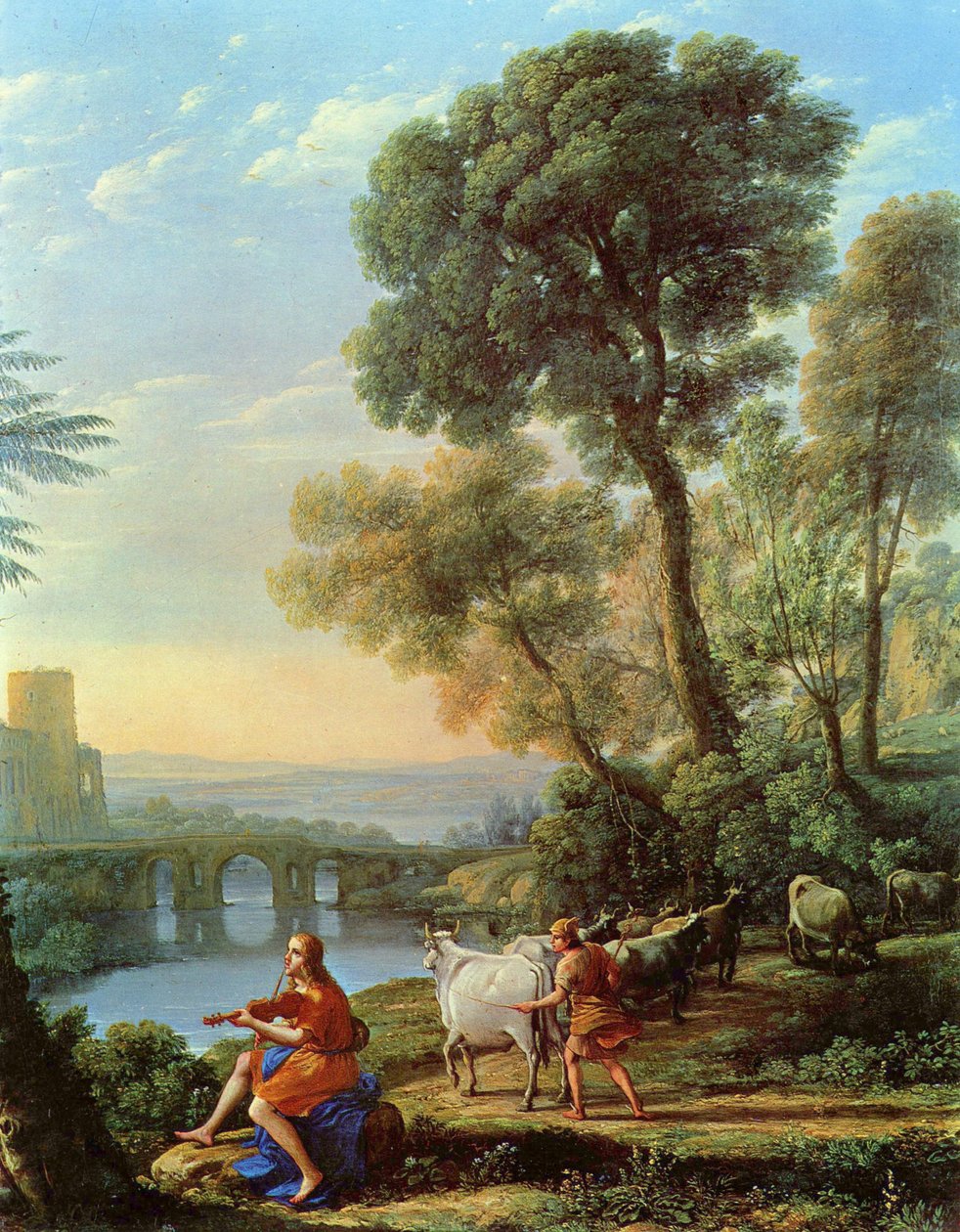 Landschaft mit Apollo und Merkur von Claude Lorrain