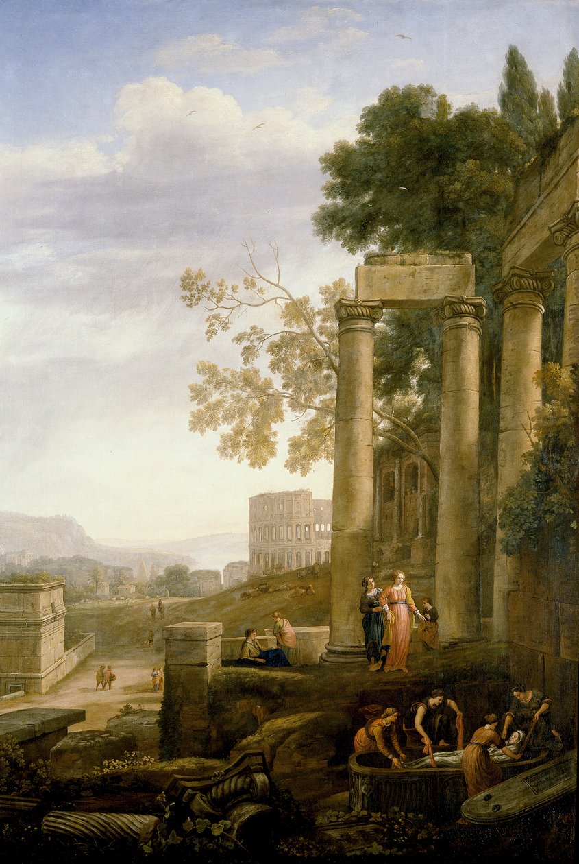 Landschaft mit dem Begräbnis der hl. Serapia von Claude Lorrain