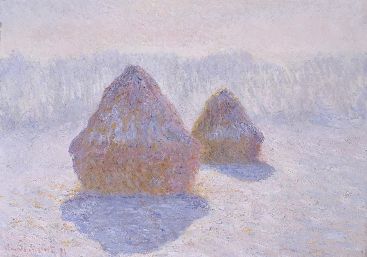 Heuhaufen (Schnee- und Sonneffekt) von Claude Monet