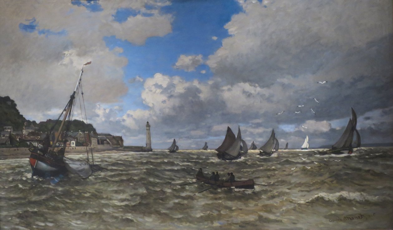 Mündung der Seine, Honfleur von Claude Monet, 1865, Öl auf Leinwand, Norton Simon Museum von Claude Monet