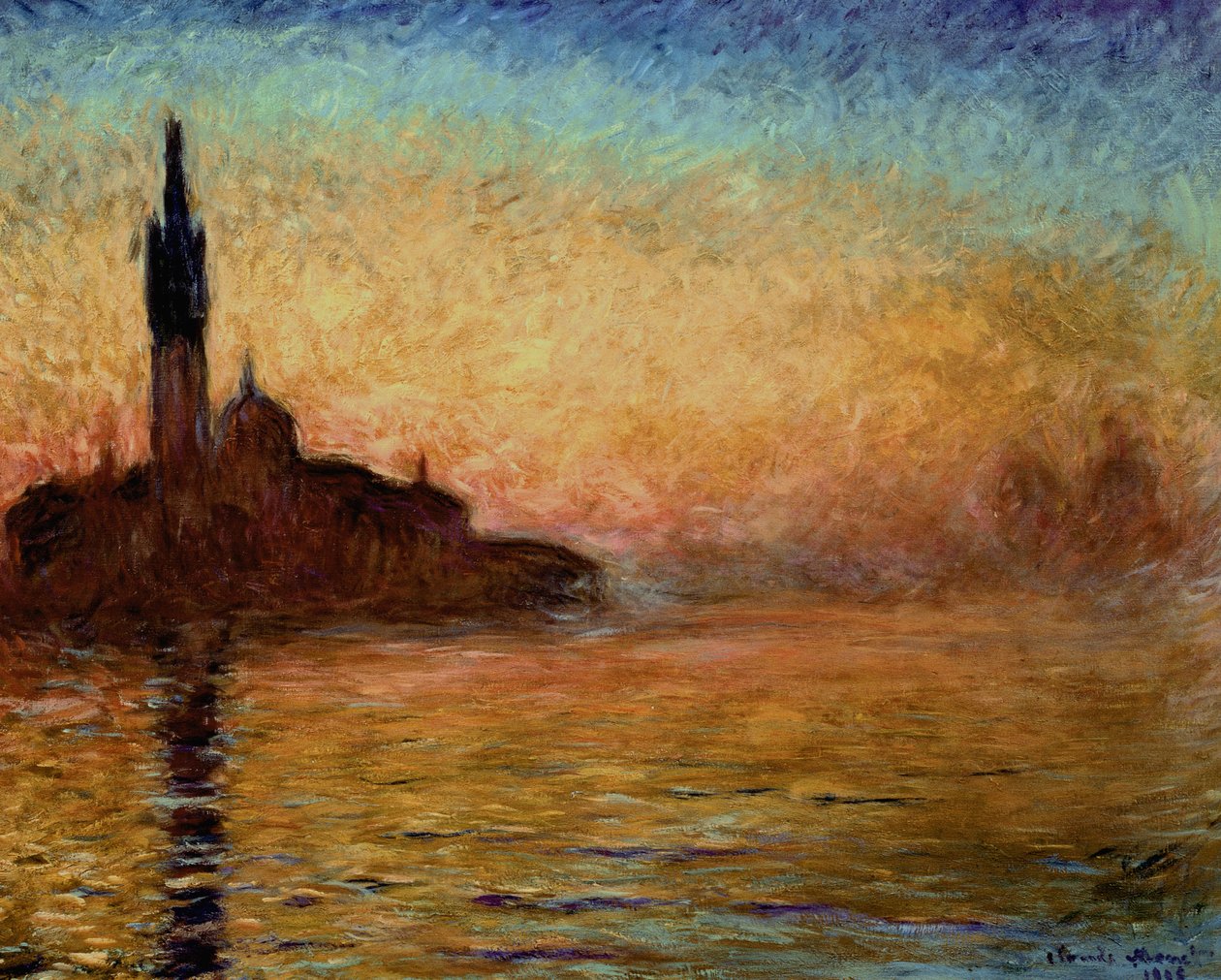 Ansicht von San Giorgio Maggiore, Venedig bei Dämmerung, 1908 von Claude Monet