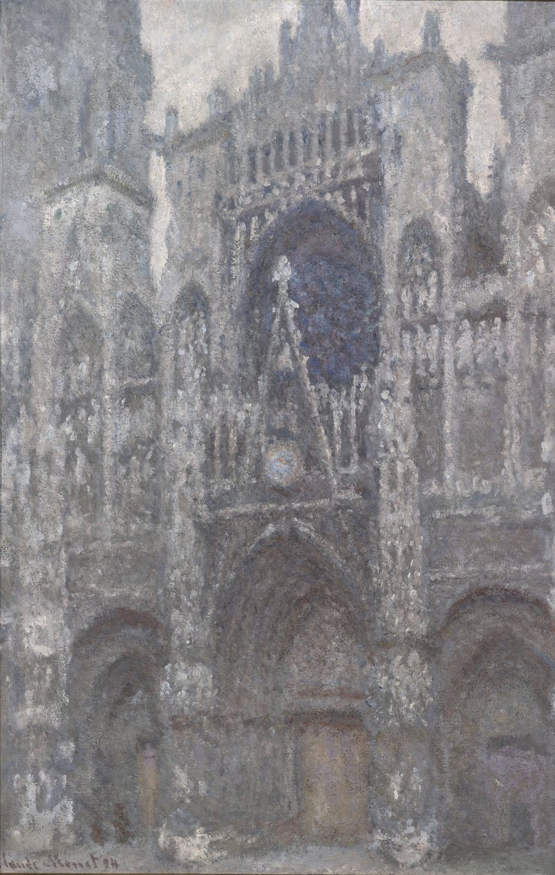 Die Kathedrale von Rouen. Das Portal, graues Wetter von Claude Monet