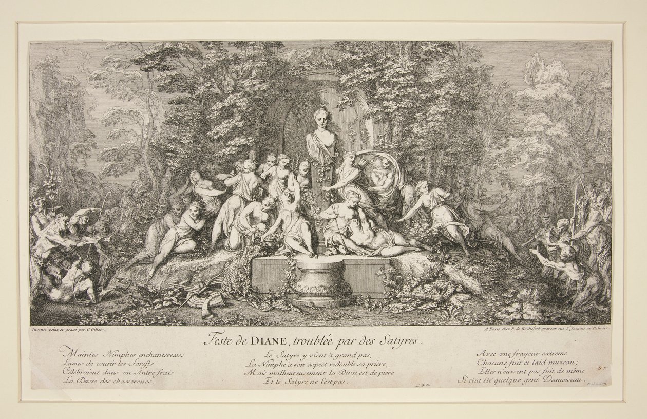 Fest der DIANE, gestört von Satyrn von Claude Gillot