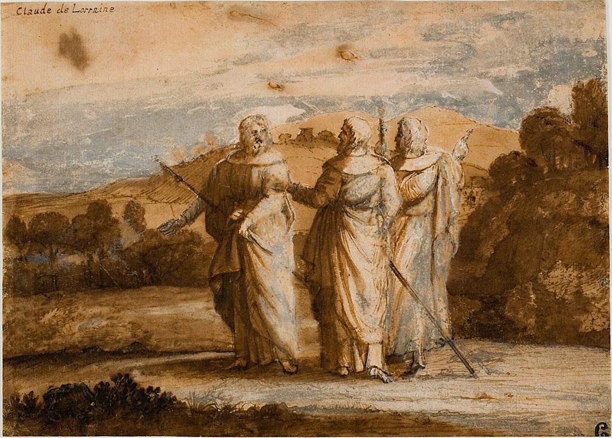Studie für Pilger in Emmaus von Claude Lorrain