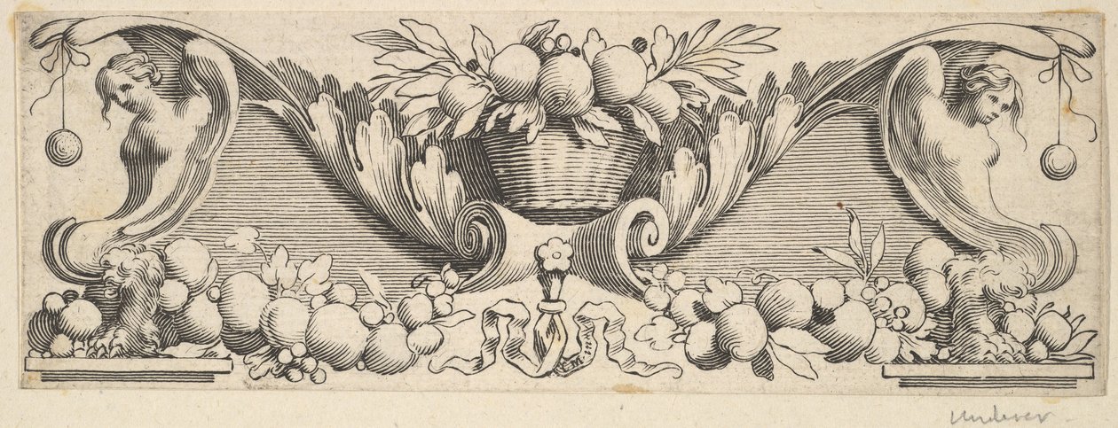 Kopfschmuck: Korb mit Früchten von Claude Mellan
