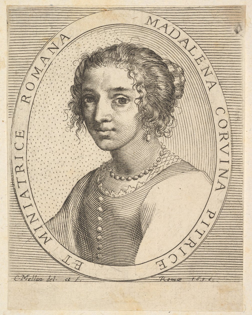 Maddalena Corvina, 1636 von Claude Mellan