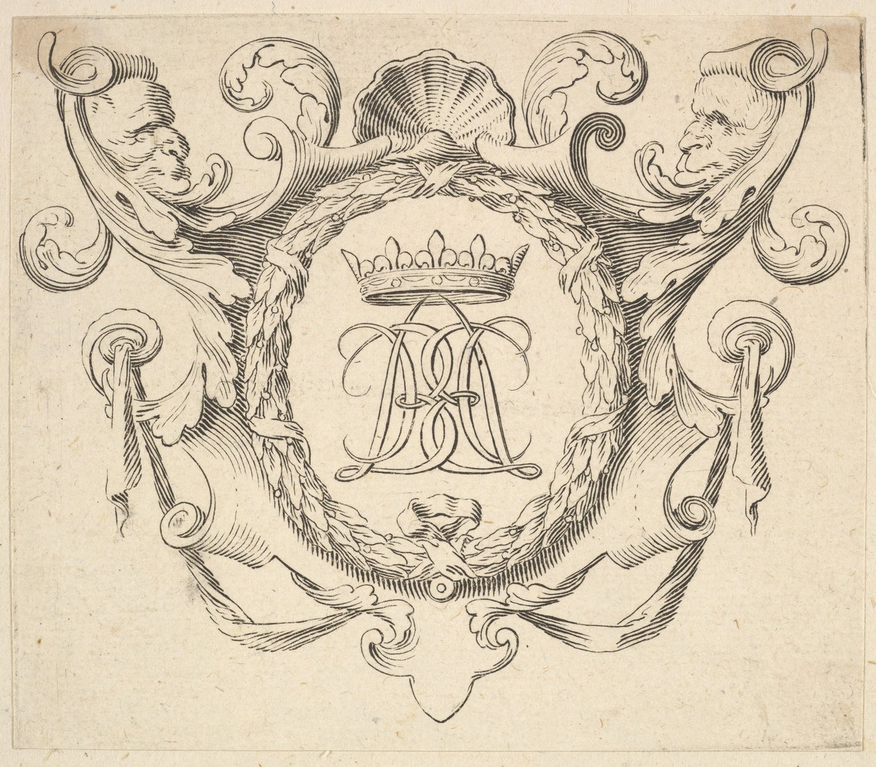 Monogramm gekrönt von Claude Mellan