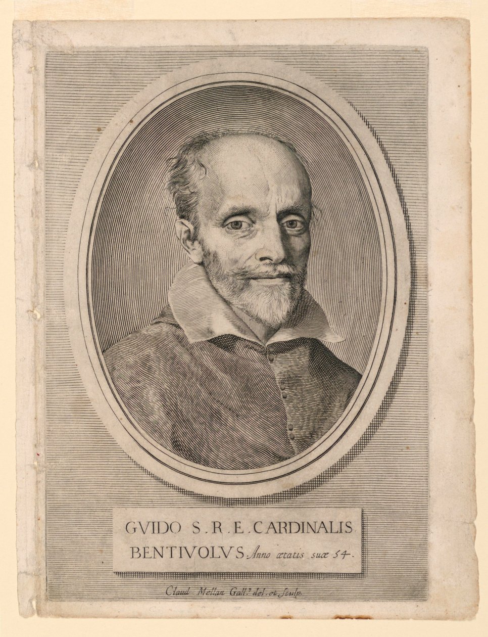 Porträt von Kardinal Guido Bentivoglio von Claude Mellan