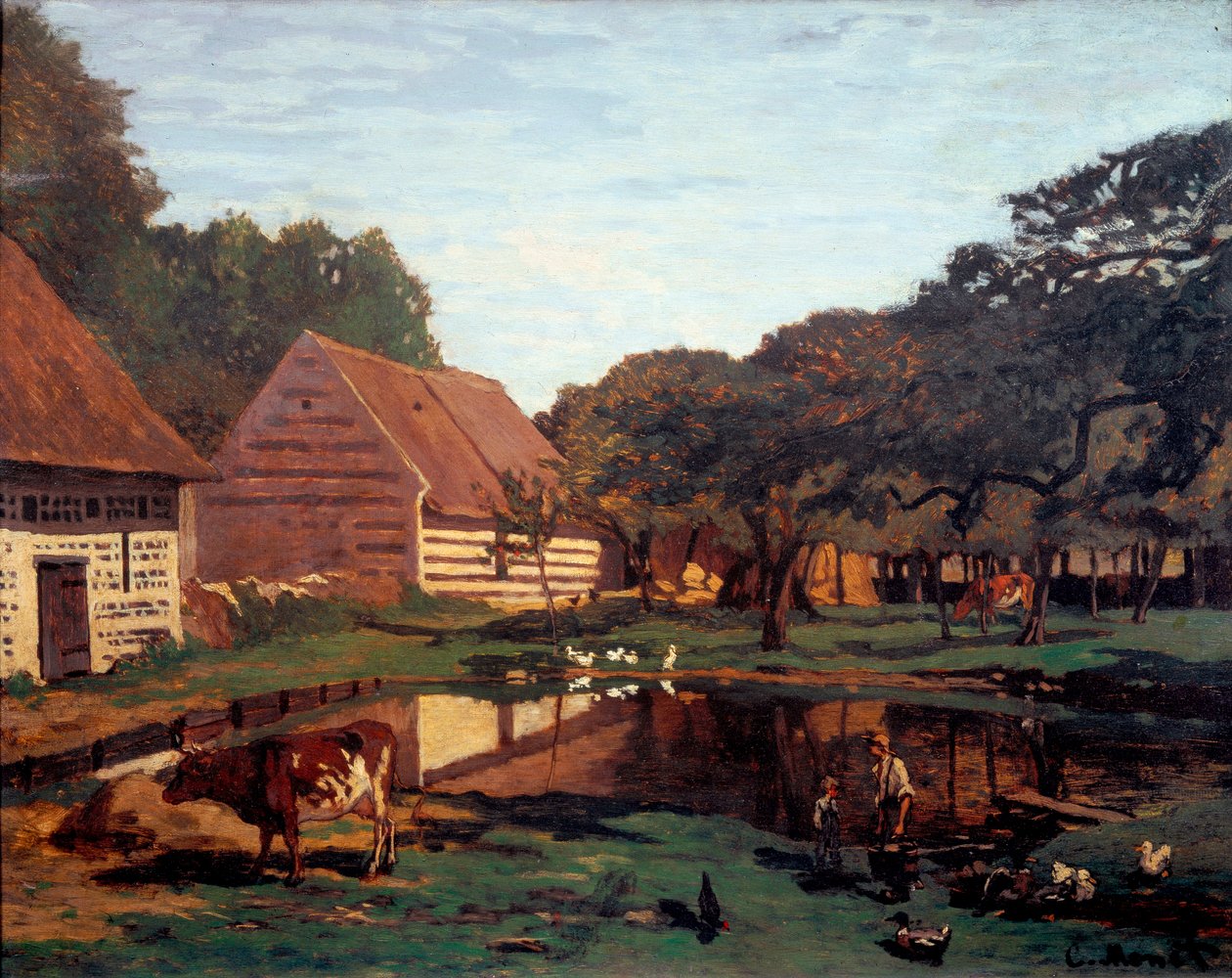 Bauernhof in der Normandie (Malerei, ca. 1863) von Claude Monet