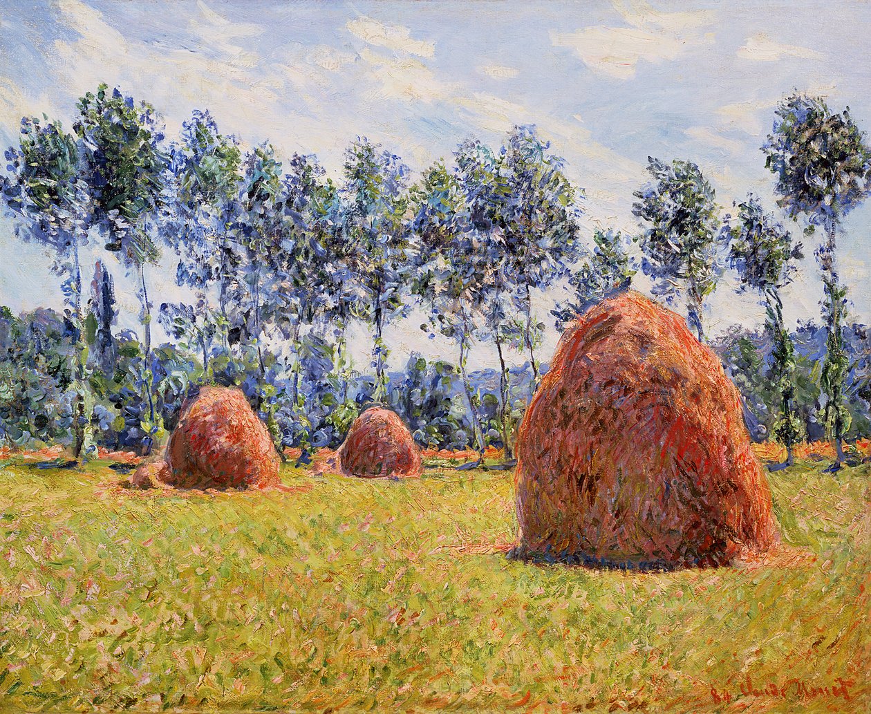 Heuhaufen in Giverny, 1884 von Claude Monet