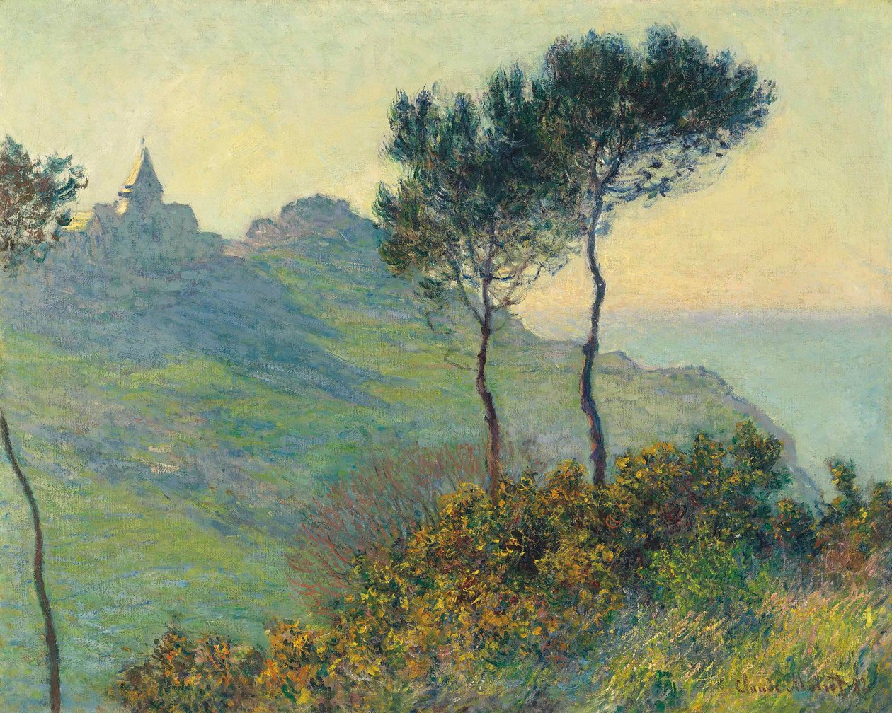 Die Kirche von Varengeville, Sonnenuntergang von Claude Monet