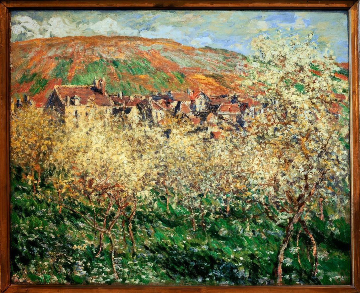 Blühende Zwetschgenbäume in Vetheuil von Claude Monet