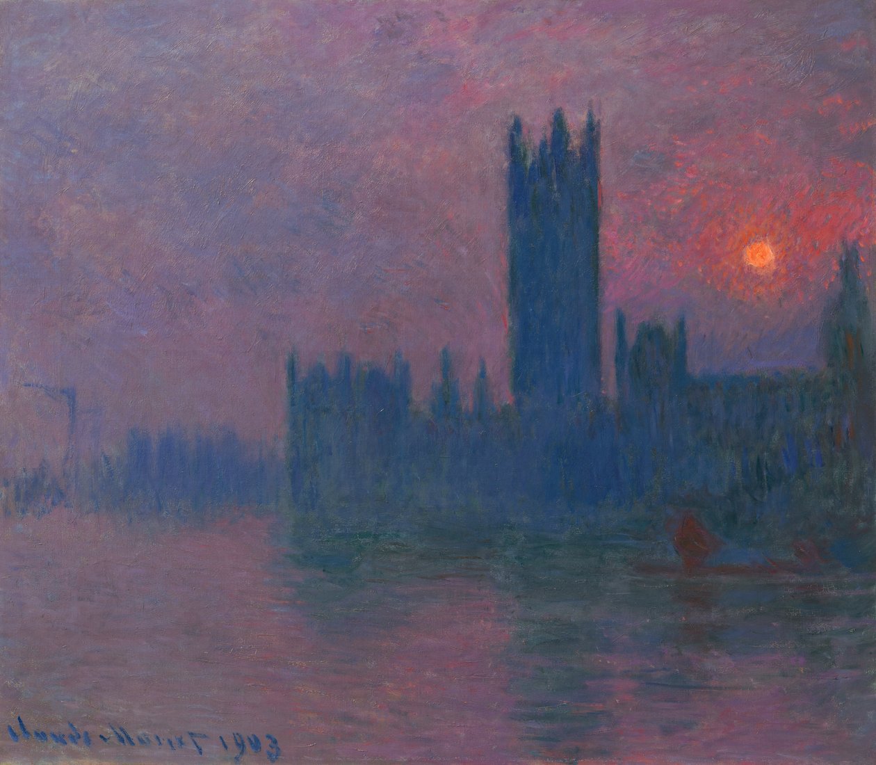 Parlament, Sonnenuntergang, ca. 1900-03 von Claude Monet