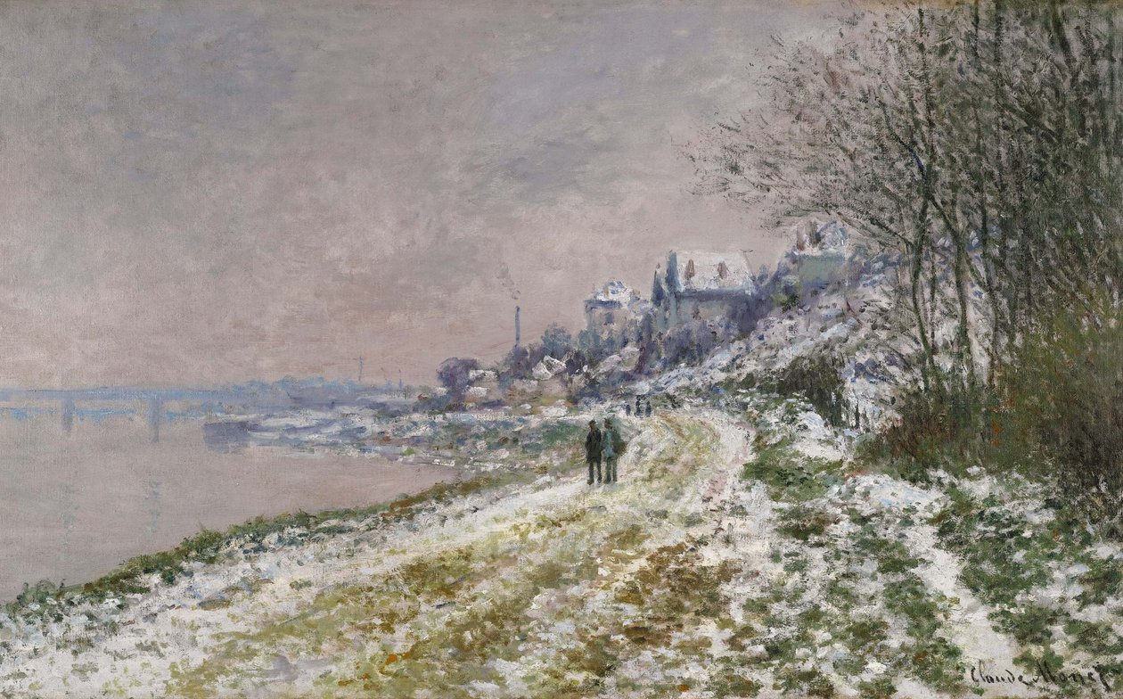 Der Weg nach Epinay, Schneeeffekt, 1875 von Claude Monet
