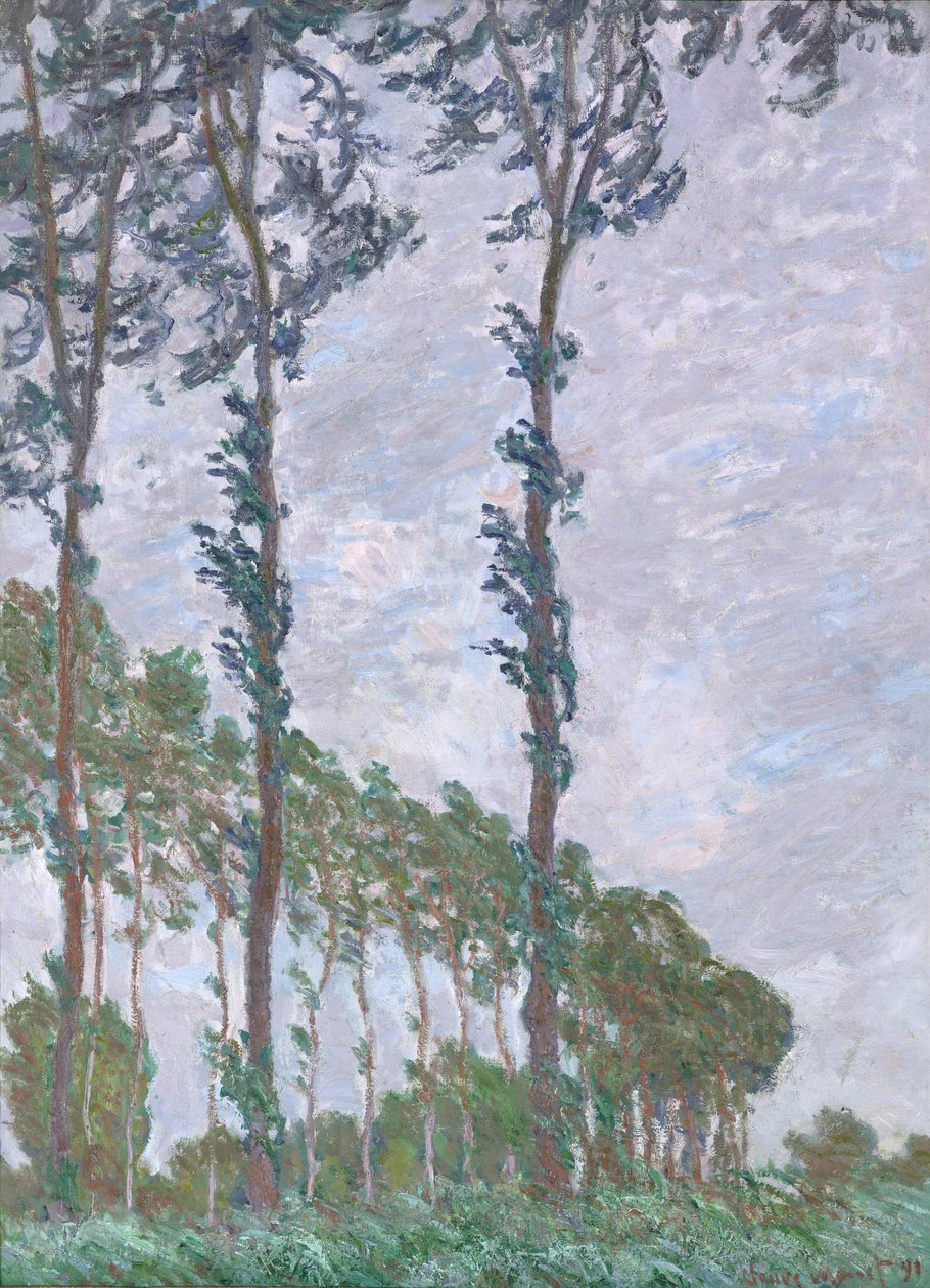 Windeffekt, Serie Die Pappeln, 1891 von Claude Monet