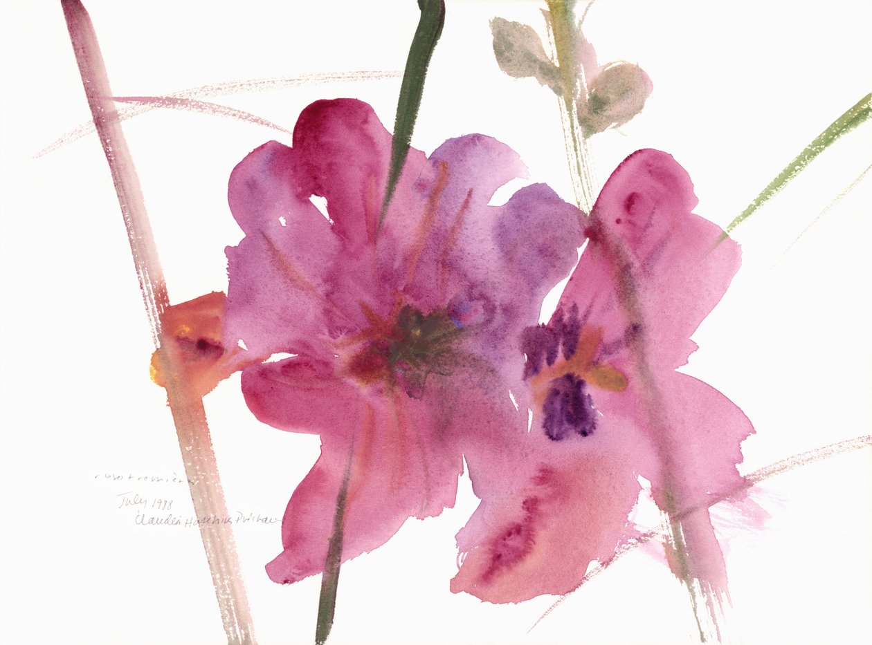 Stockrosen, 1988 von Claudia Hutchins Puechavy