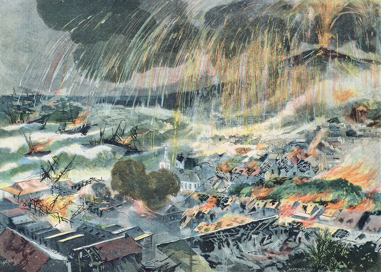 Ausbruch eines Vulkans auf Martinique, aus 