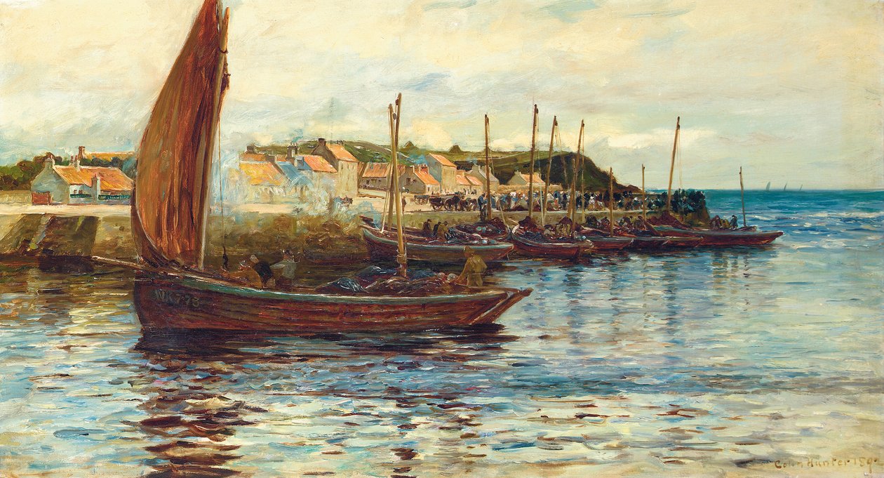 Schiffe im Hafen von Oban, 1892 von Colin Hunter