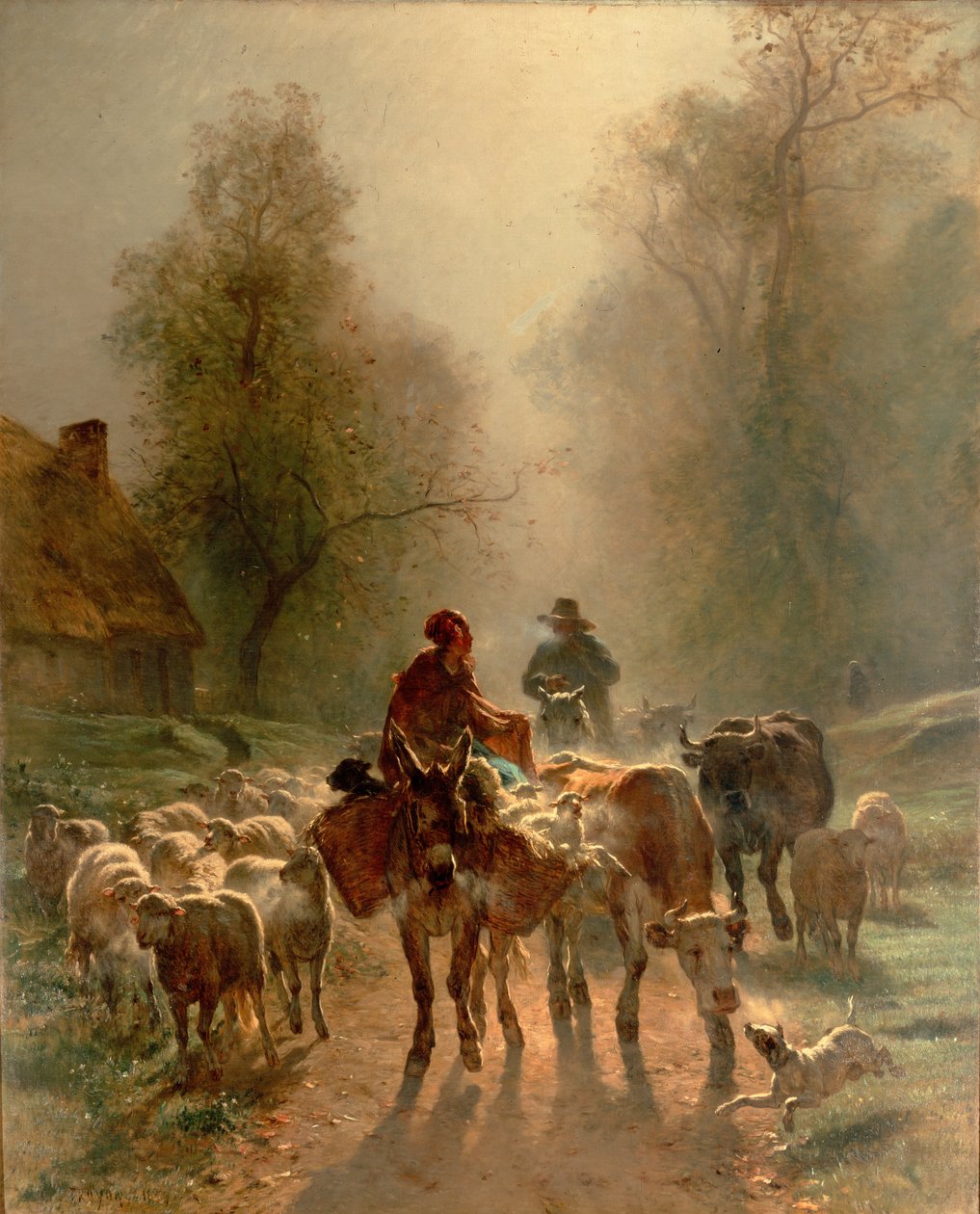 Auf dem Weg zum Markt von Constant Troyon