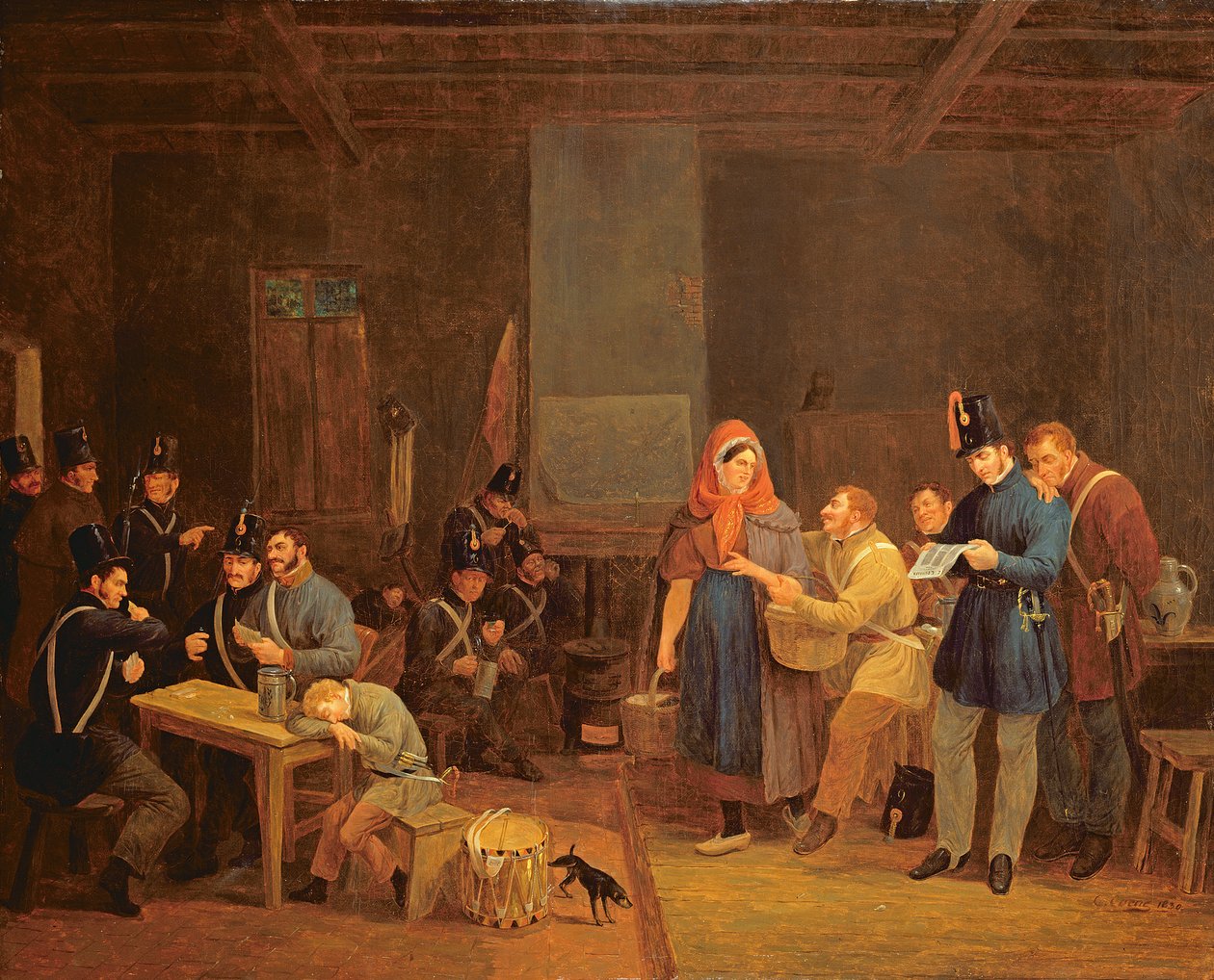Wachraum der städtischen Wache von Brüssel, 1830 von Constantinus Fidelio Coene