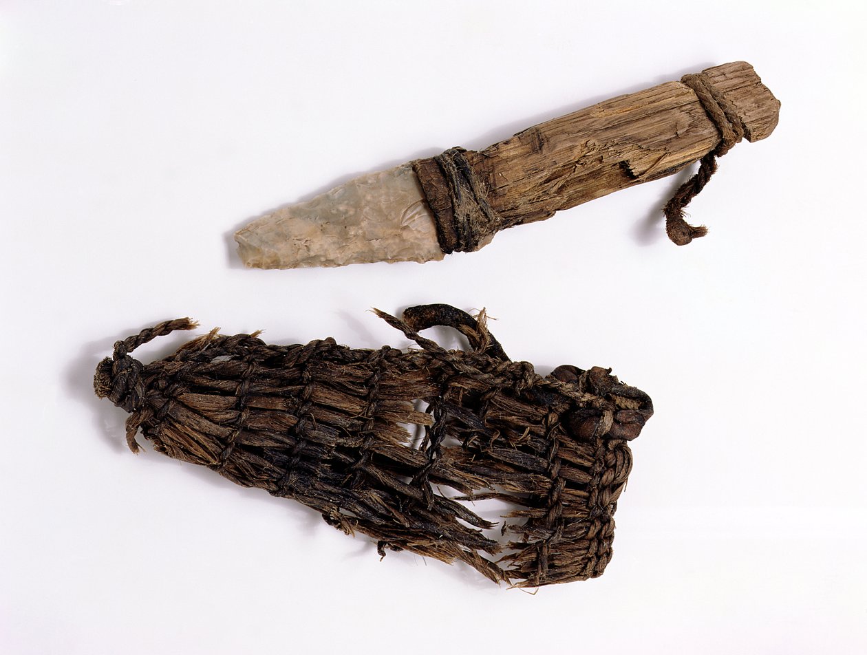 Dolch und Scheide gefunden beim Ötzi-Eismann von Copper Age