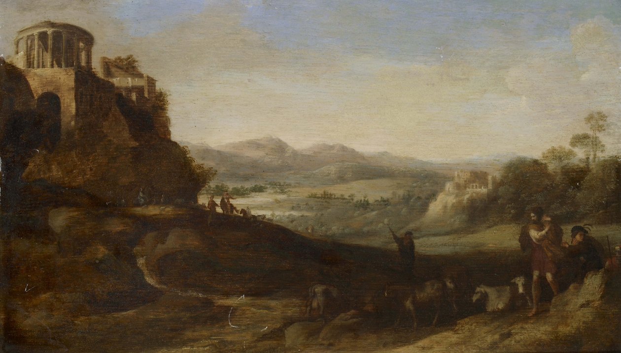 Hirten in der Campagna, 1620-67 von Cornelis van Poelenburgh or Poelenburch