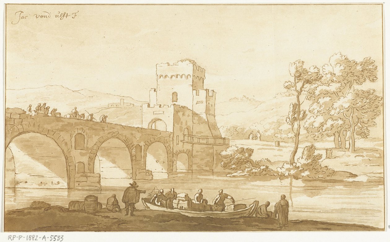 Ponte Molle bei Rom von Cornelis Brouwer