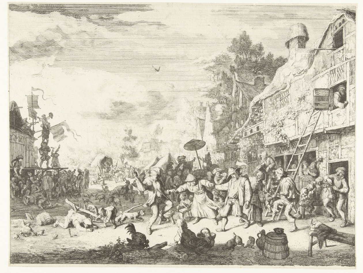 Großes Dorffest von Cornelis Dusart