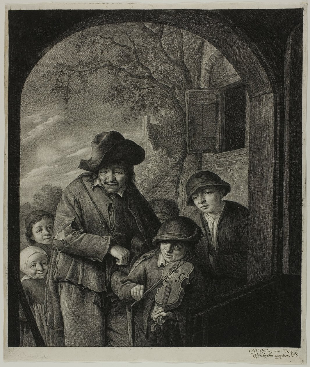 Der Drehorgelspieler von Cornelis Visscher