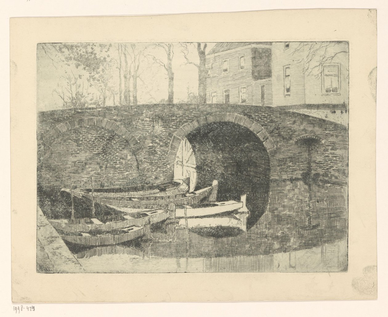 Brücke über einen Graben von Cornelis Vreedenburgh