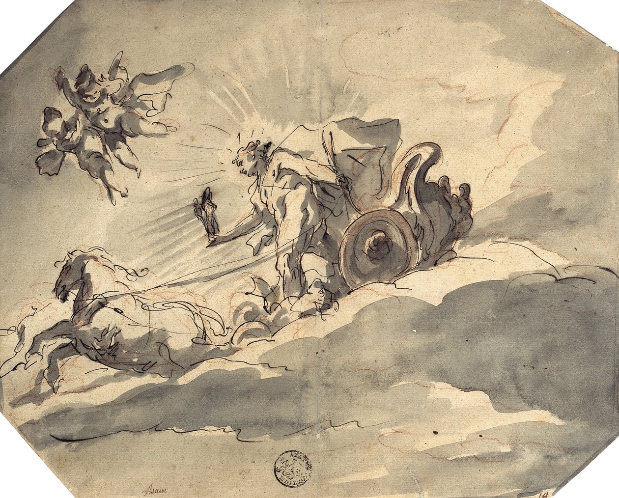 Apollo in seinem Wagen von Cosmas Damian Asam