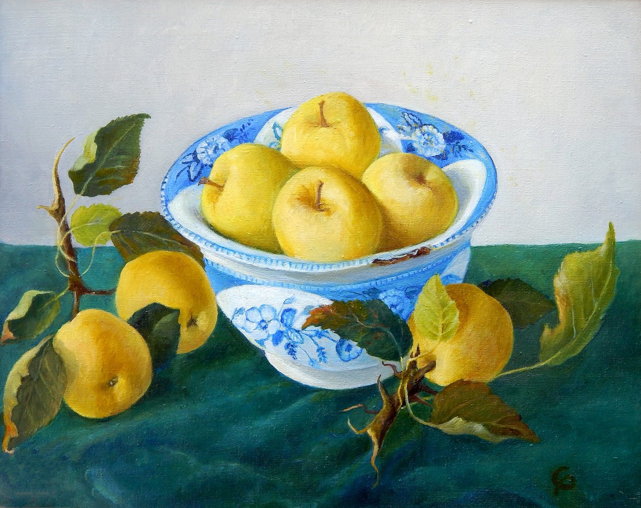 Äpfel in einer blauen Schale von Cristiana Angelini