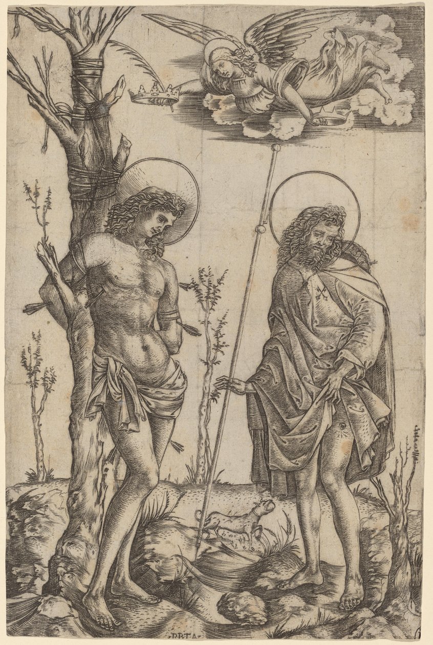 Heiliger Sebastian und Heiliger Rochus von Cristofano Robetta