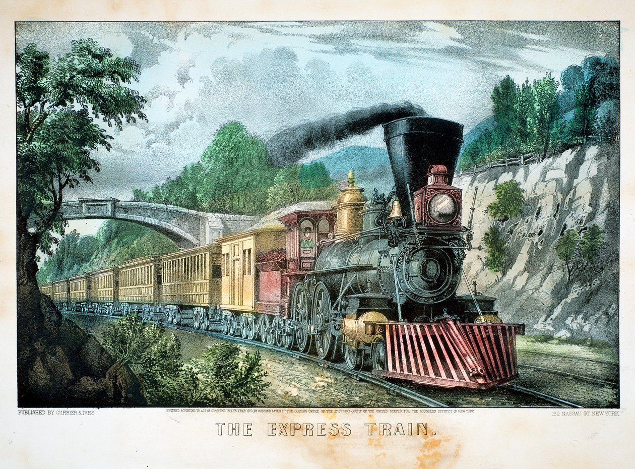 Der Schnellzug, USA, 1870 von Currier and Ives