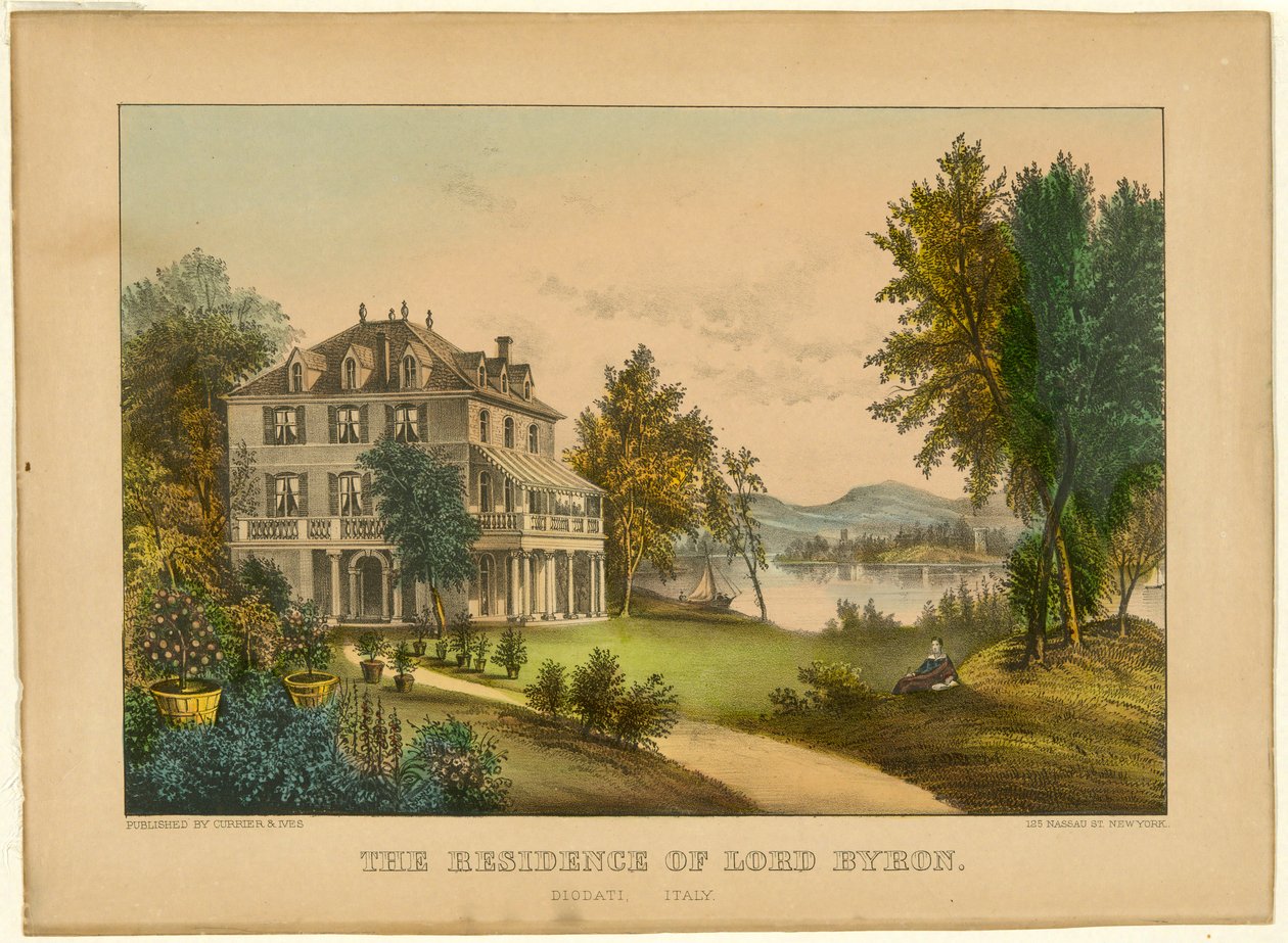 Die Residenz von Lord Byron von Currier and Ives