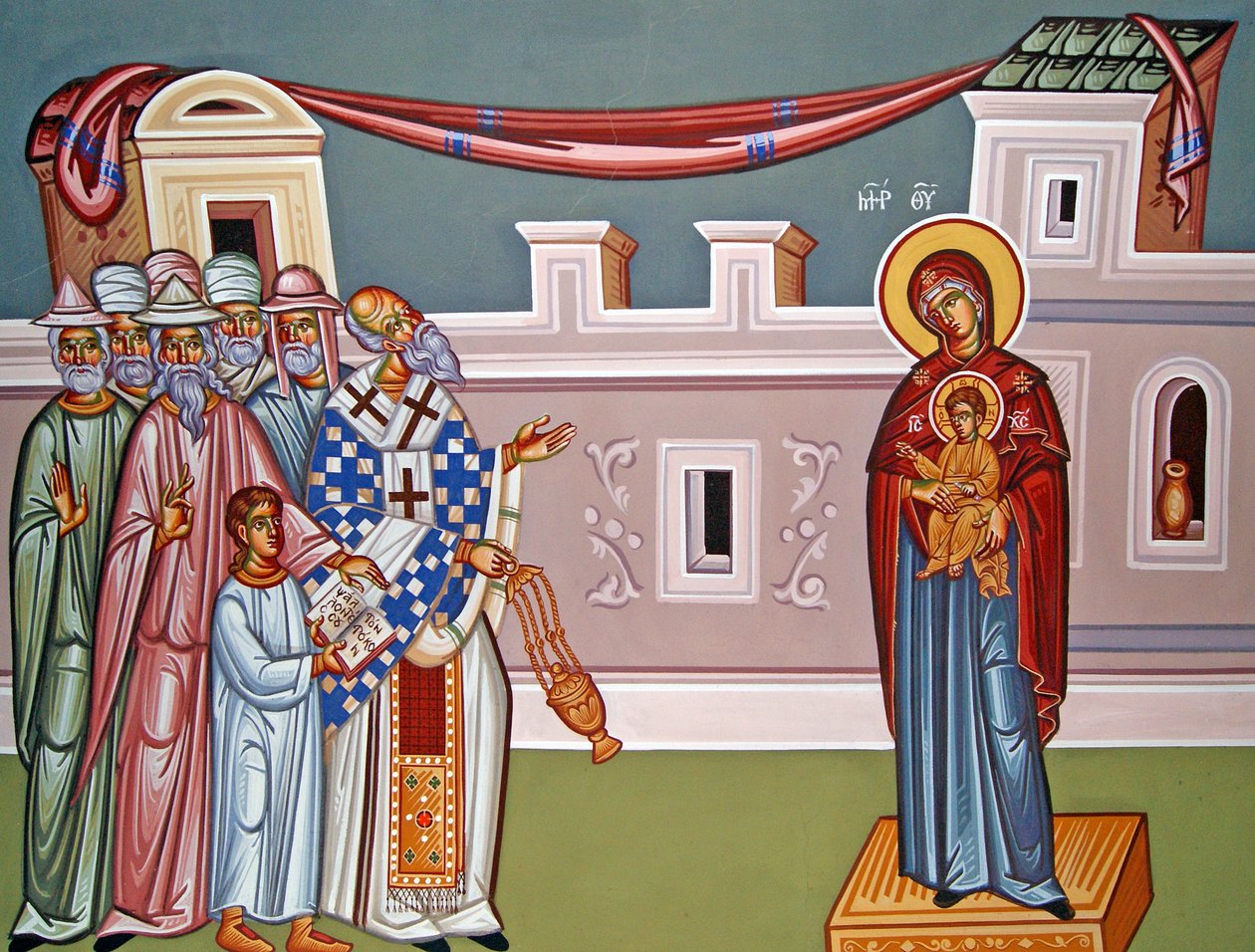 Wandgemälde der Madonna und Kind, Zypern von Cypriot