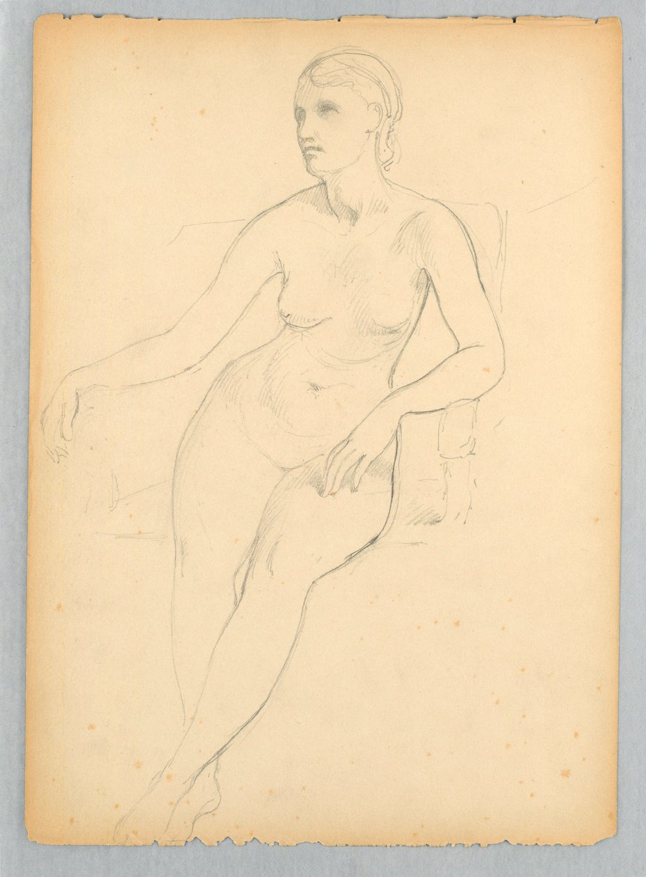 Zeichnung, Helen Hamersley, sitzend N, 1881 von Daniel Huntington