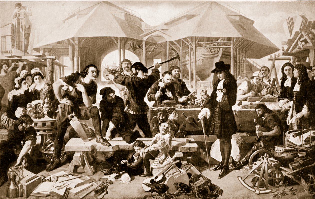 Peter der Große in der Werft von Deptford von Daniel Maclise