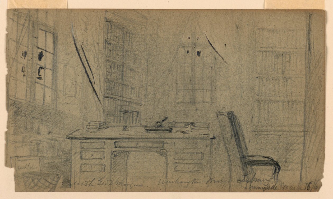 Washington Irvings Bibliothek in Sunnyside von Daniel Huntington
